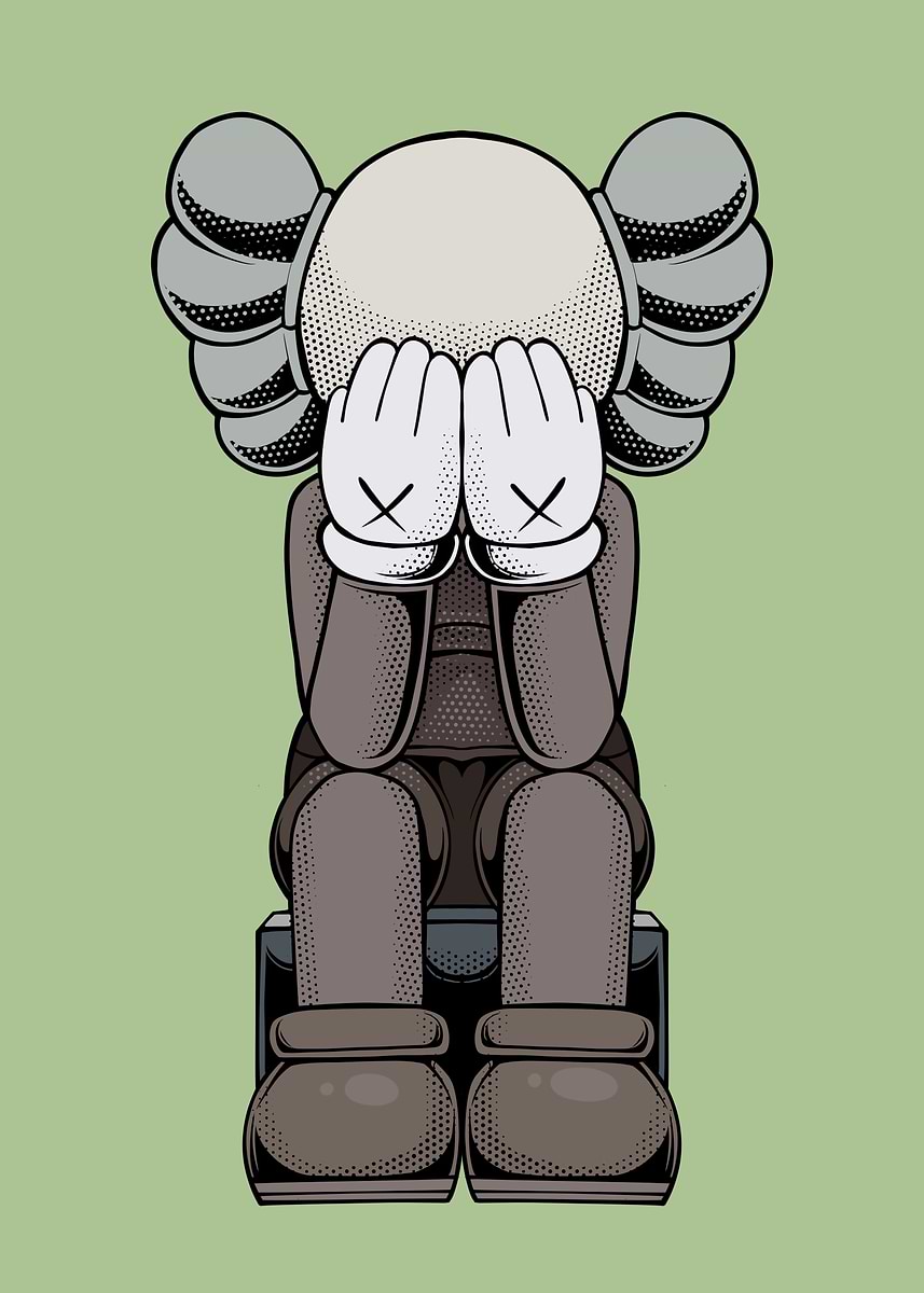 Kaws ポスター KAWS Companion Poster, Hypebeast Wall Art, Cartoon Poster