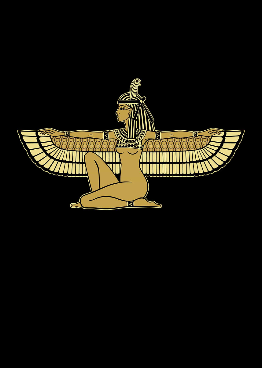 'Maat Egyptian God' Poster, picture, metal print, paint by Mooon | Displate