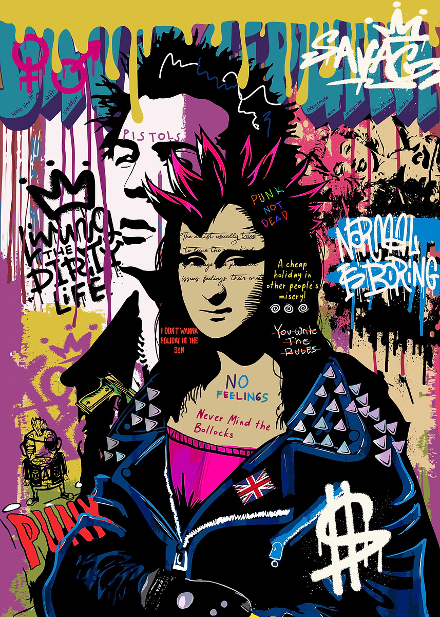 Punk pop art' Poster, picture, metal print, paint by Mild