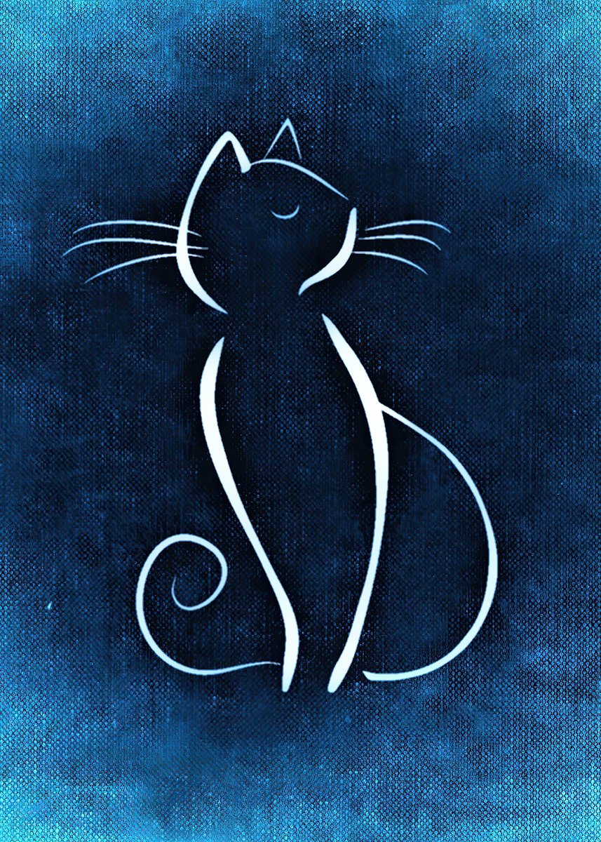 'Cute cat' Poster, picture, metal print, paint by Riddle Mack | Displate