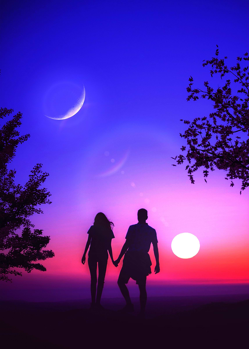 the Lovers VI' Poster, picture, metal print, paint by Braxxaz