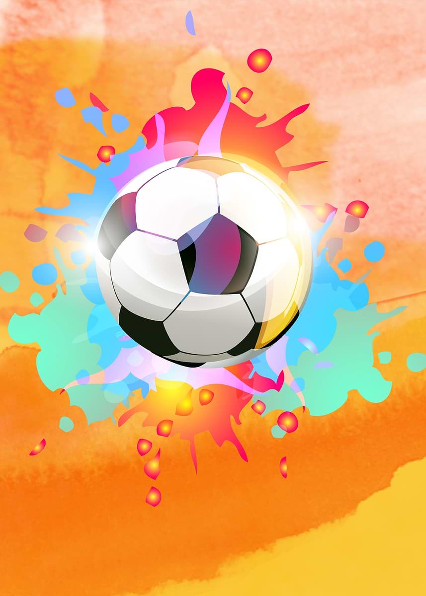 Football Colorful 'Colorful Football ' Poster, picture, metal print, paint by Max Ronn ...