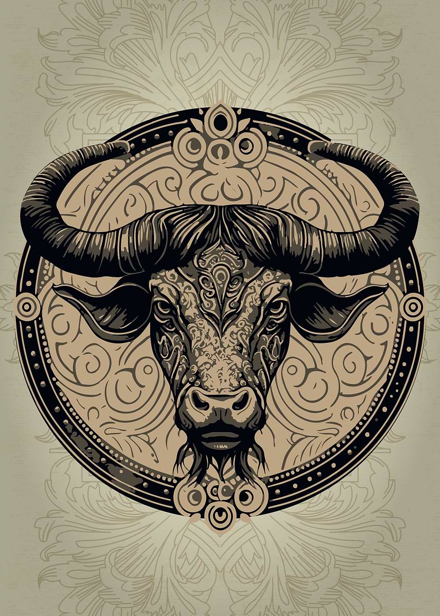 'Ancient Bull Taurus Zodiac' Poster, picture, metal print, paint by ...