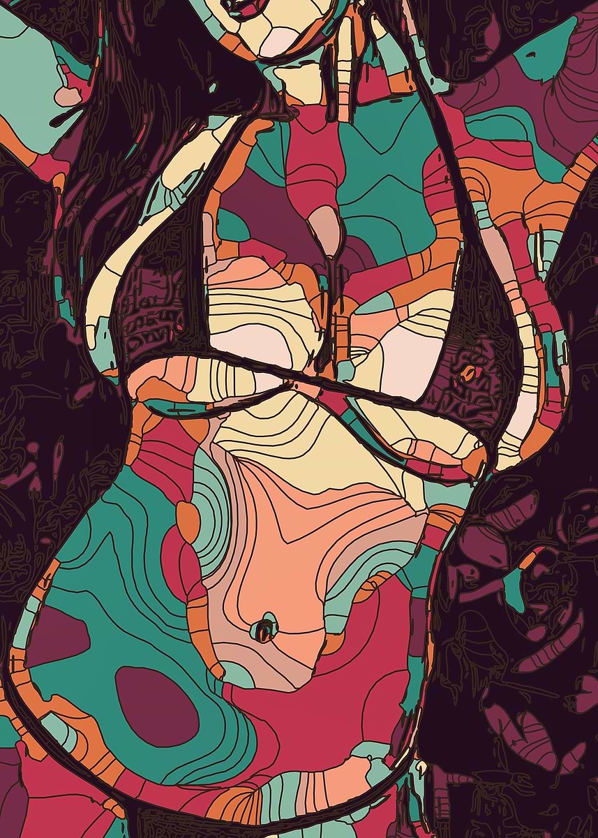 'Geometric Girl 11' Poster, picture, metal print, paint by 1x Merch ...