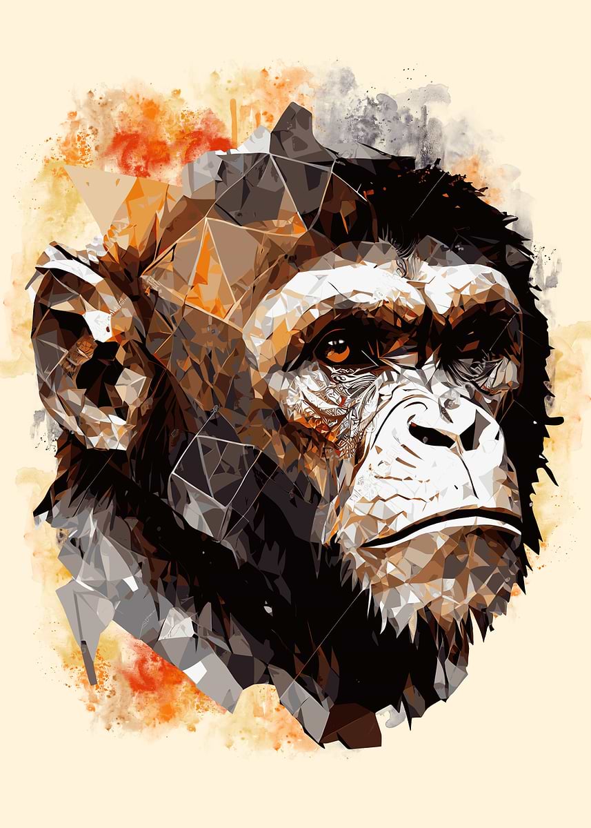 'Abstract Monkey Portrait' Poster, picture, metal print, paint by ...