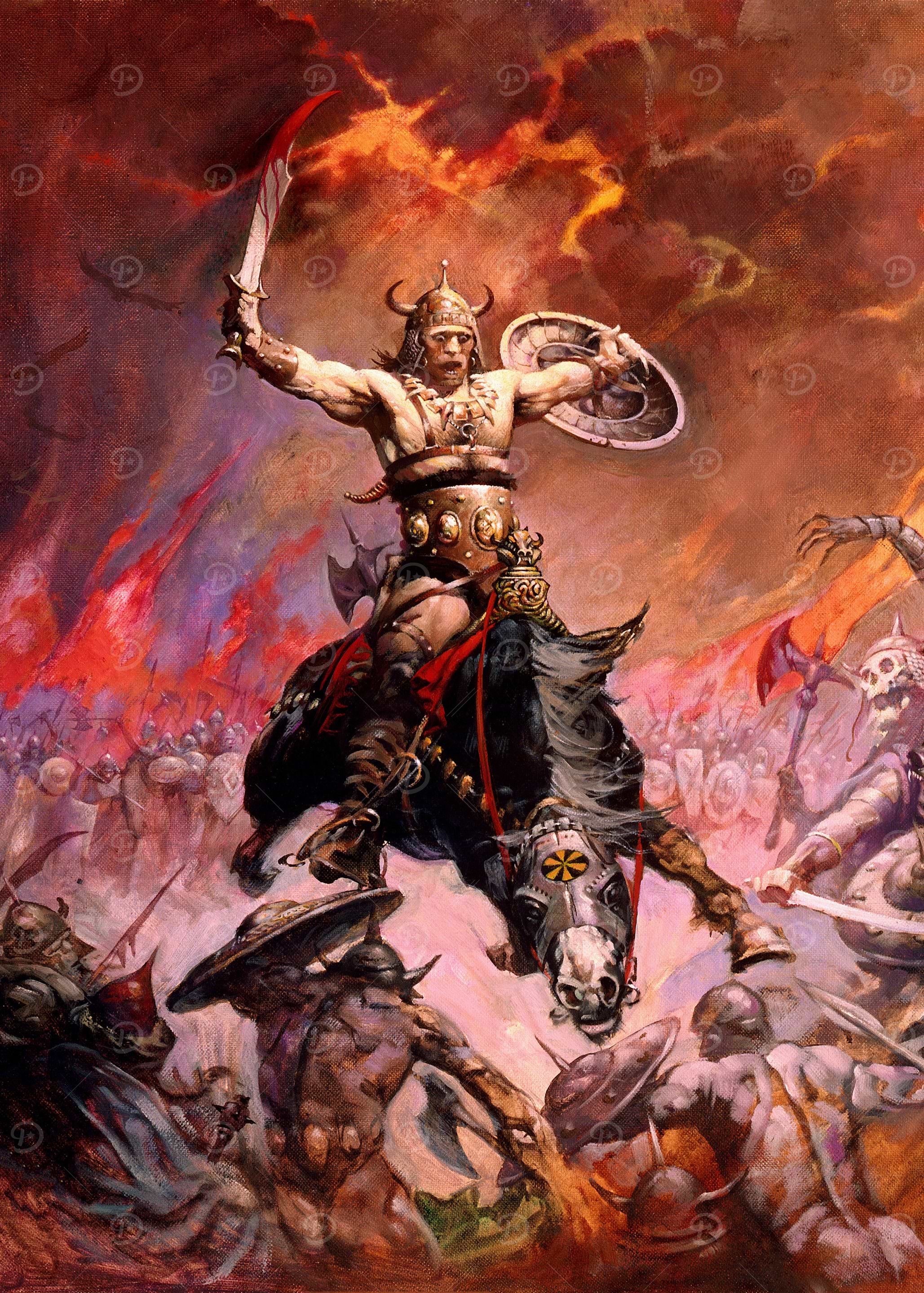 Vorner Panitan スパイラルアート 48/120 Conan The Berserker' Poster, picture, metal print, paint by