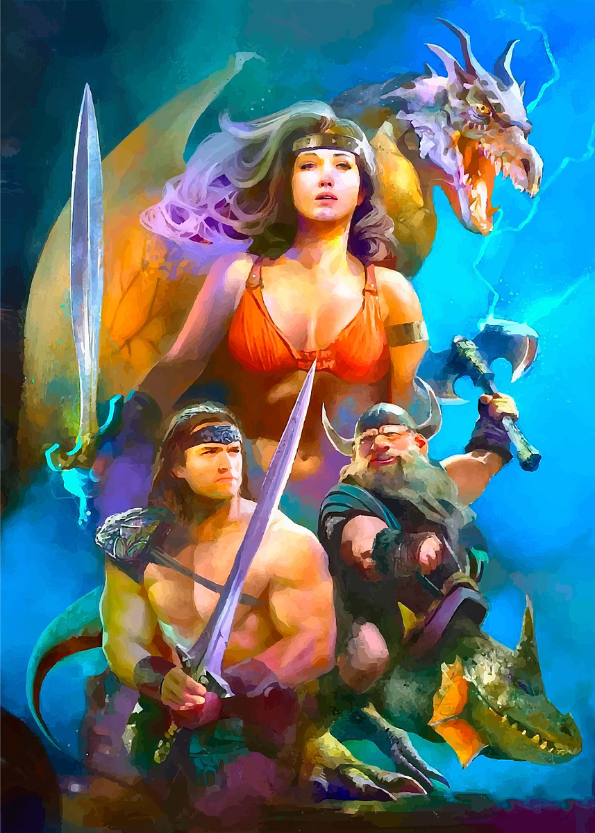 Golden Axe' Poster, picture, metal print, paint by Misya Vad