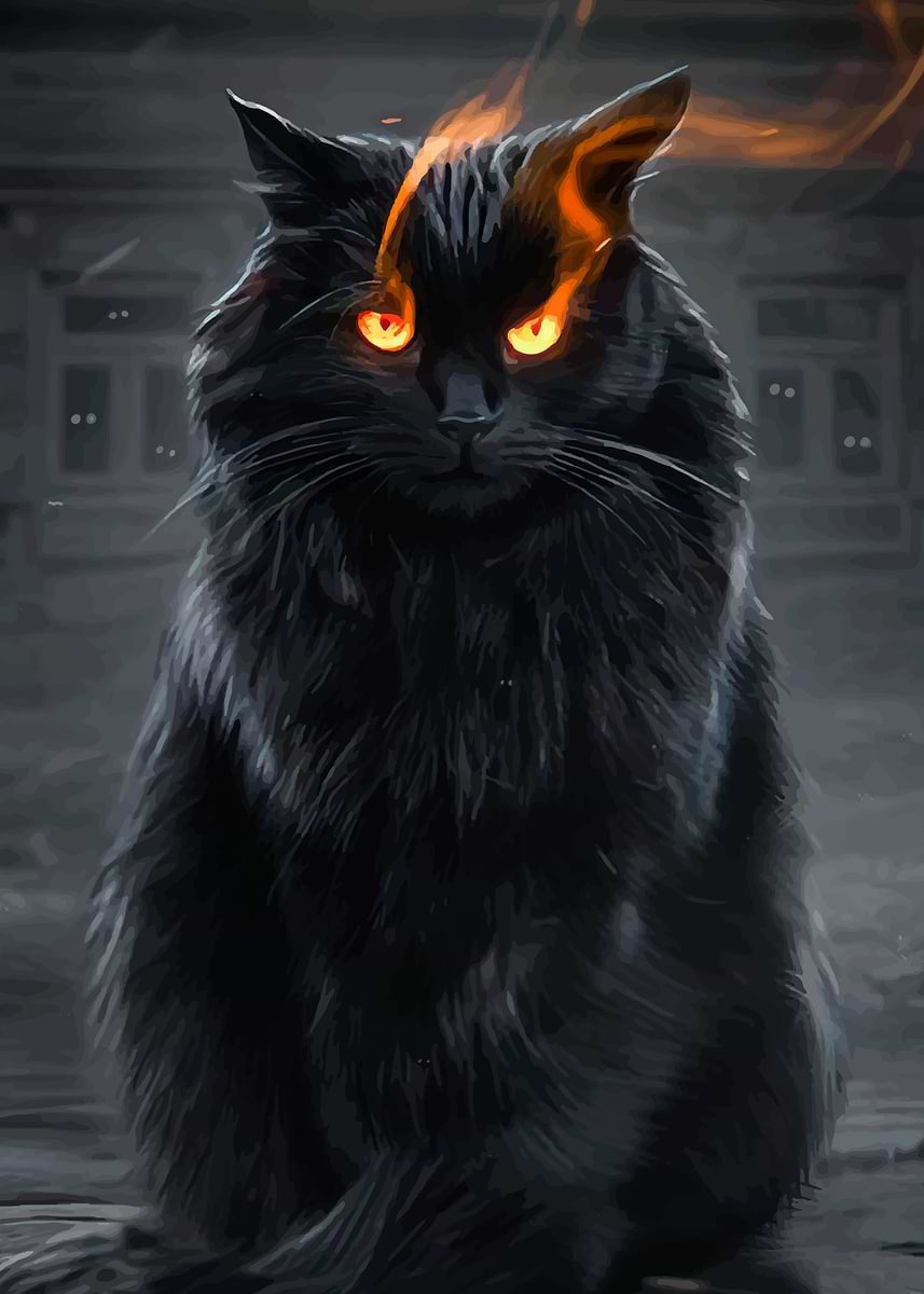 Displate ディスプレイット黒化け猫　メタルポースター Displate ディスプレイット黒化け猫 メタルポースター
