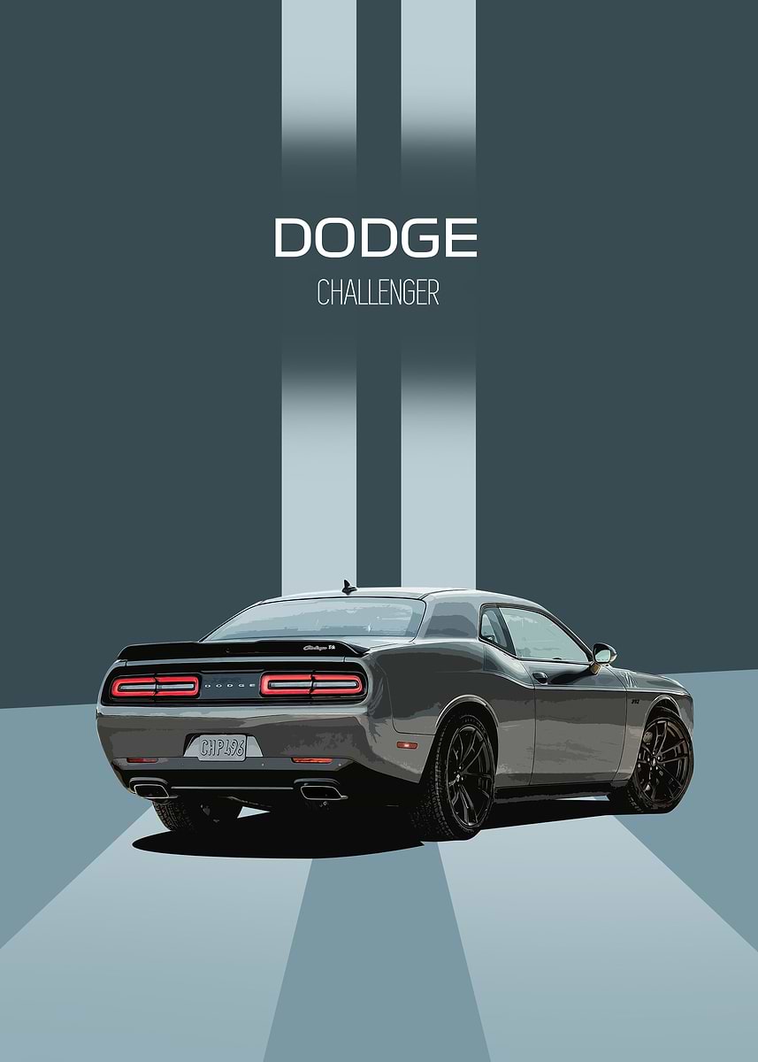 Dodge Challenger' Poster, picture, metal print, paint by Full