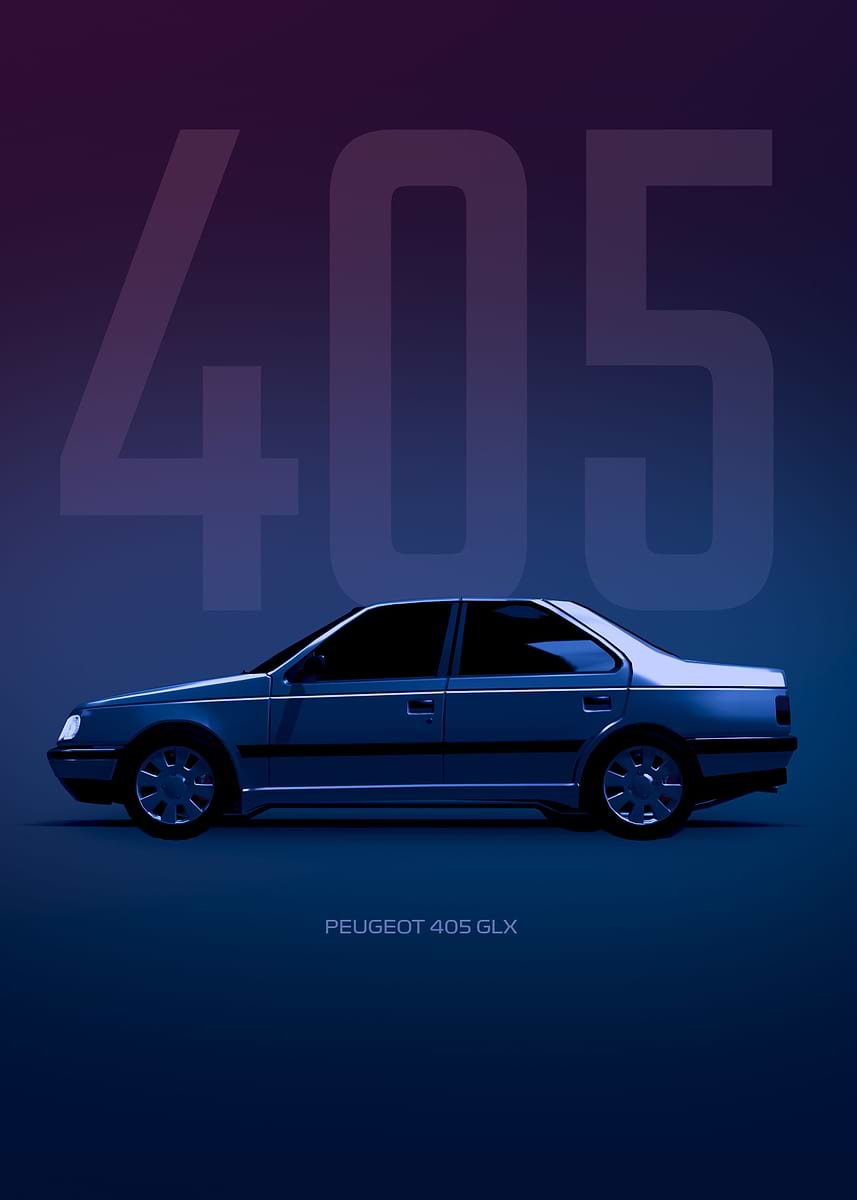 Poster Vintage – Affiche 405 Peugeot 100 Ans De Compétition
