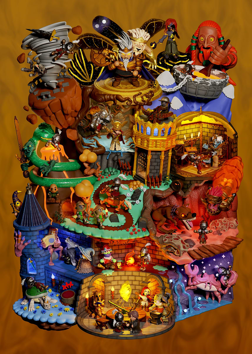 Elden Demake' Poster, picture, metal print, paint by Iron