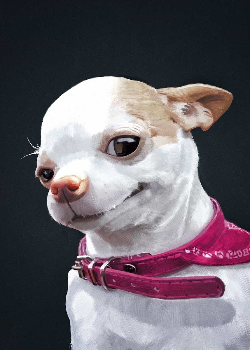 'Smiling Dog Meme' Poster, picture, metal print, paint by Mashz