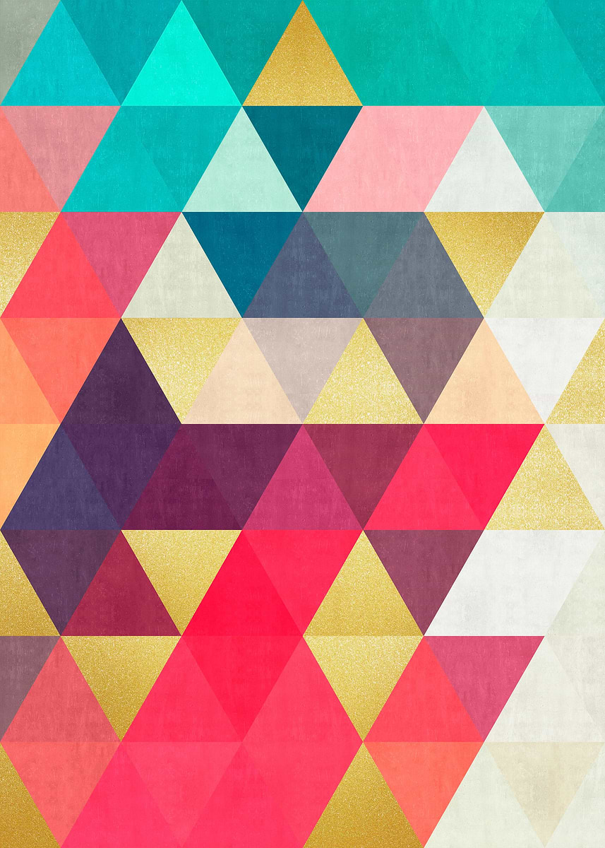 'Colored triangles 04' Poster, picture, metal print, paint by Vitor ...