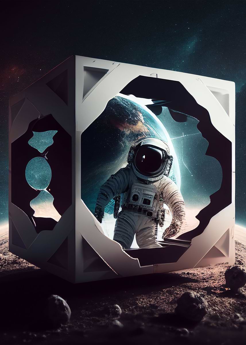 'Abstract Astronaut' Poster, picture, metal print, paint by Milkyway ...