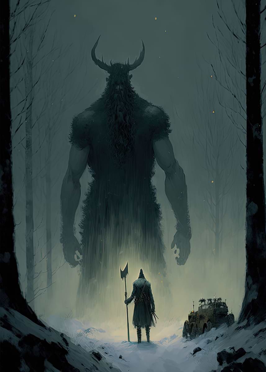 'Dark Viking Frost Giant' Poster, picture, metal print, paint by ...