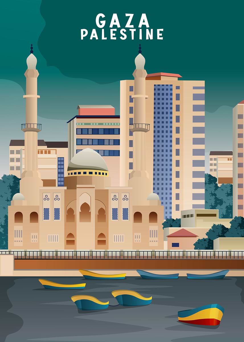 Gaza Print 'Gaza Palestine Design Art' Poster, picture, metal print, paint by Omar ...