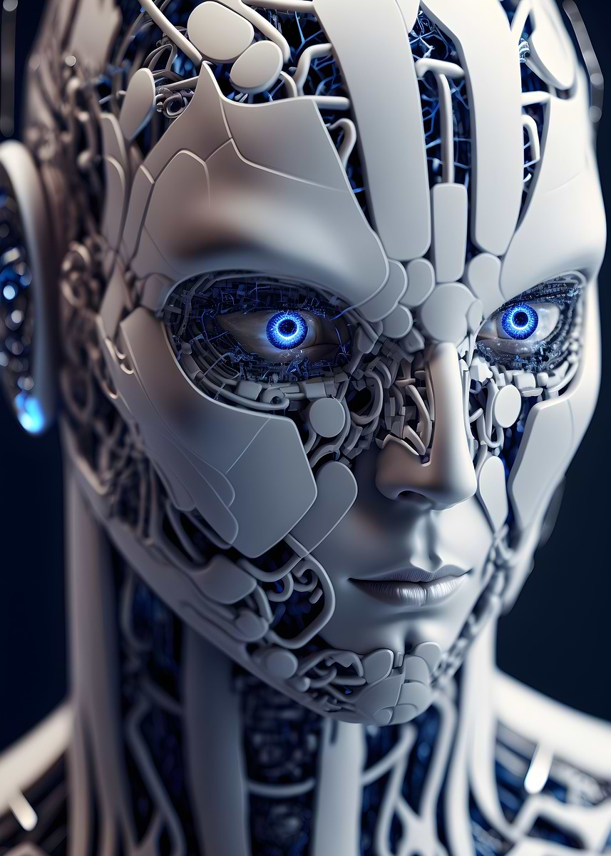 'Humanoid Android Robot' Poster, picture, metal print, paint by ...