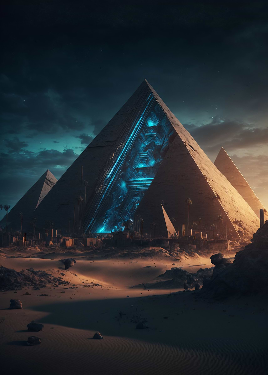 'Deep into Ancient Pyramids' Poster, picture, metal print, paint by ...