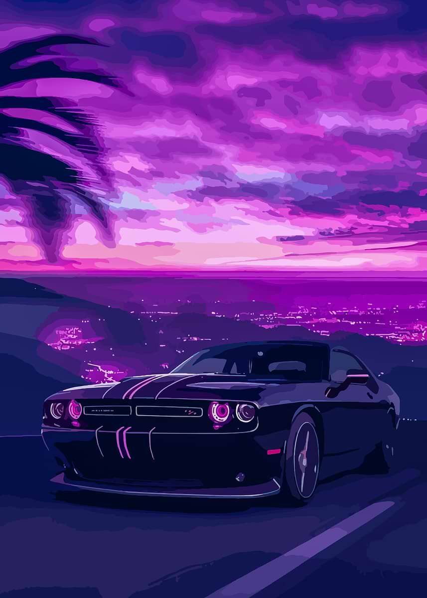 dodge challenger' Poster, picture, metal print, paint by ART HEY