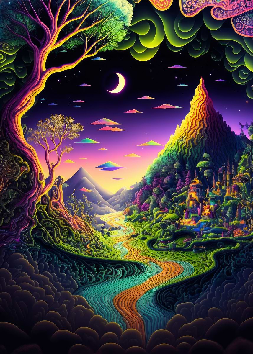 Psychedelic 06' Poster, picture, metal print, paint by KyzArt
