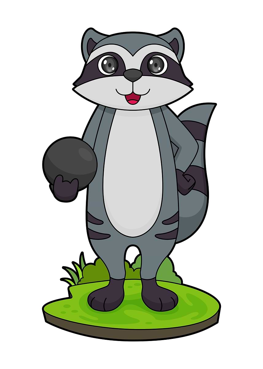 'Racoon Bowling Sports' Poster, picture, metal print, paint by Markus ...
