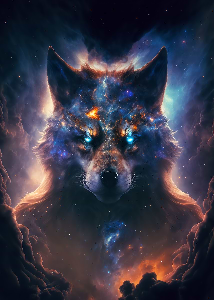 Galactic Prowl — from the Cosmic Creatures collection, a Pixaverse metal print
