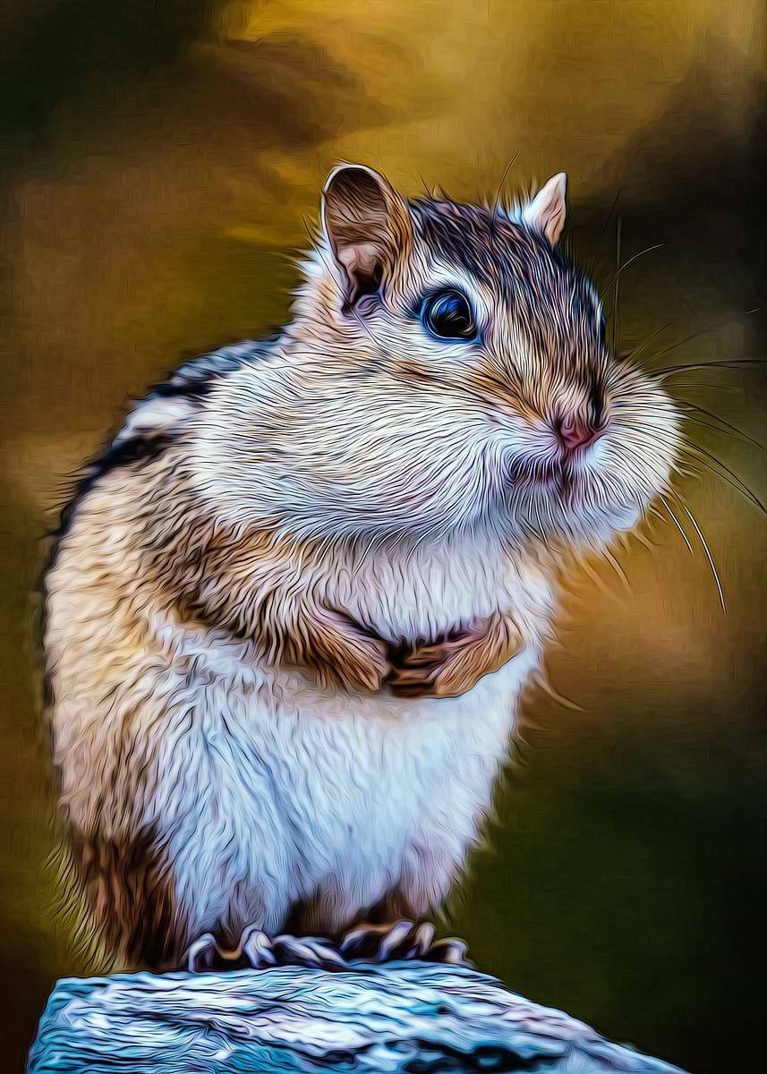 'Chipmunk' Poster, picture, metal print, paint by Tiker Arts | Displate