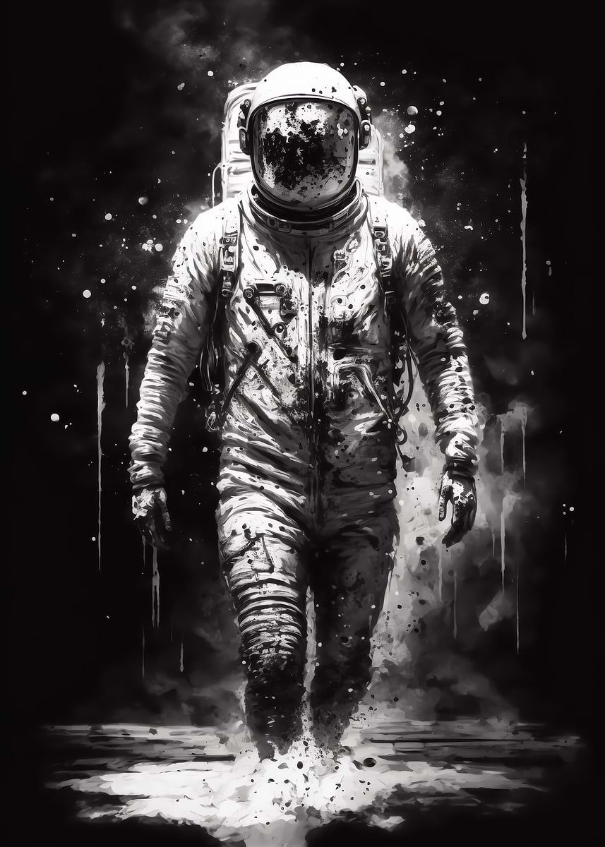 In the Shadow of the Stars — from the Space Odyssey collection, a Pixaverse metal print