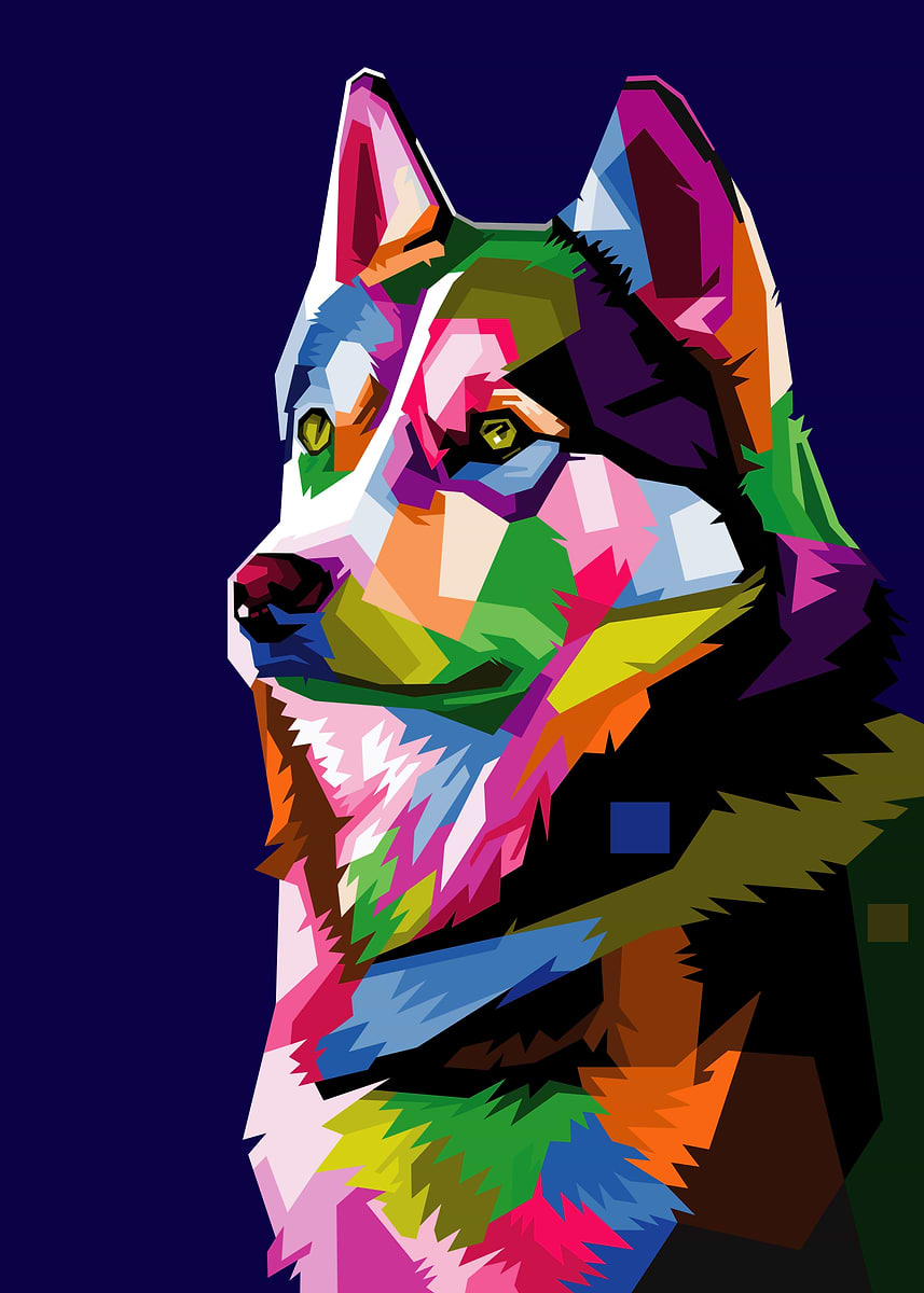 Dog Vector Poster 'colorful dog vector' Poster, picture, metal print, paint by Dadan ...