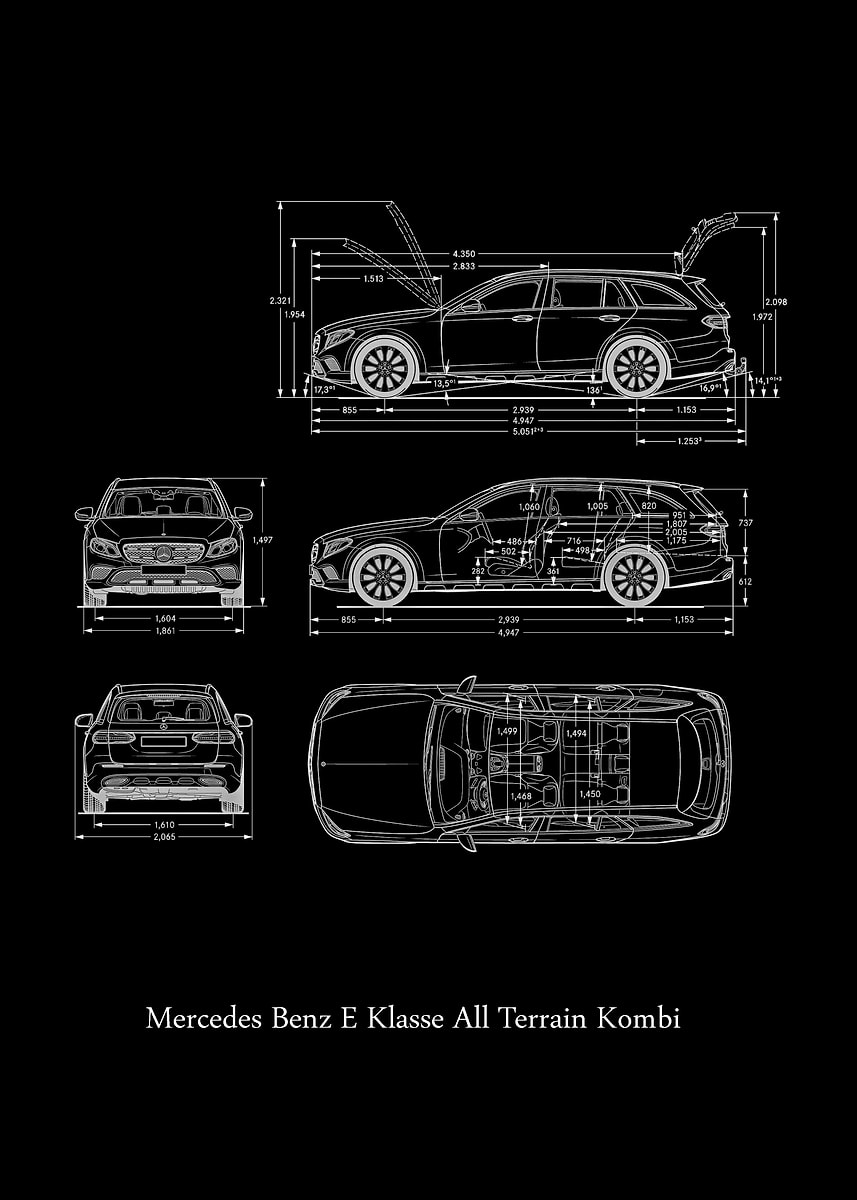 'Mercedes Benz E Klasse All' Poster, picture, metal print, paint by ...