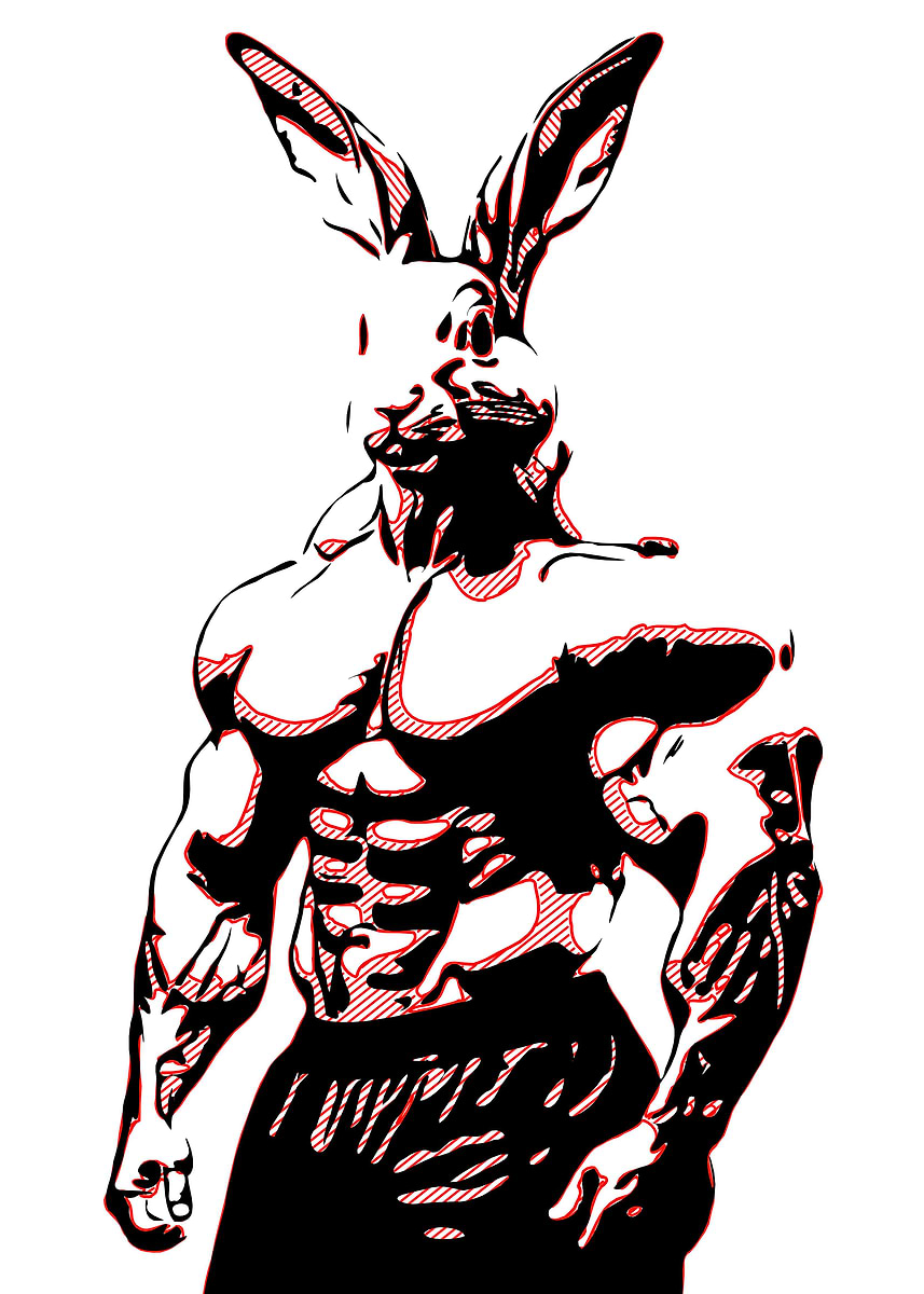 'Rabbit Muscle' Poster, picture, metal print, paint by 1x Merch | Displate