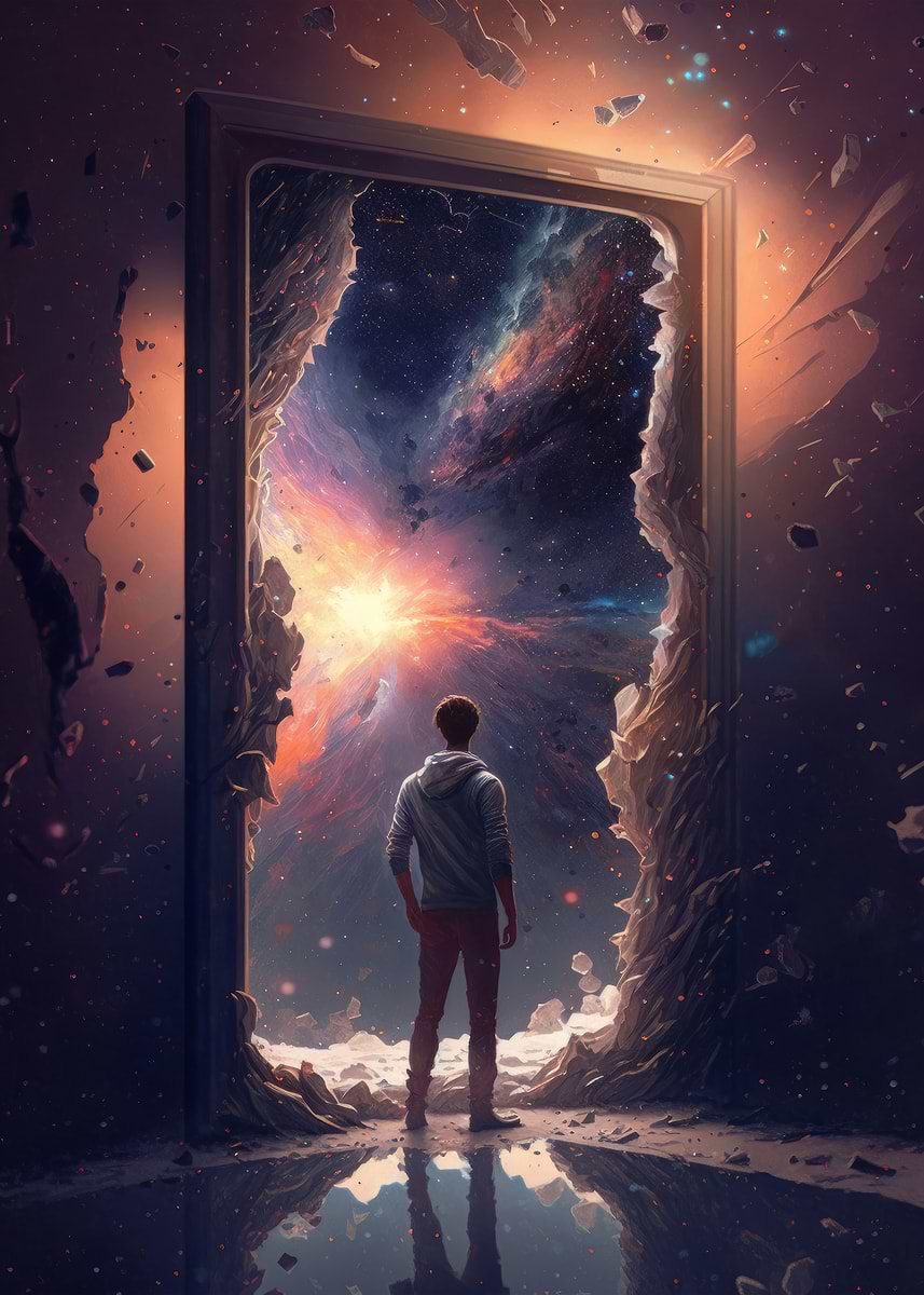 'The Door to the Unknown v2' Poster, picture, metal print, paint by ...
