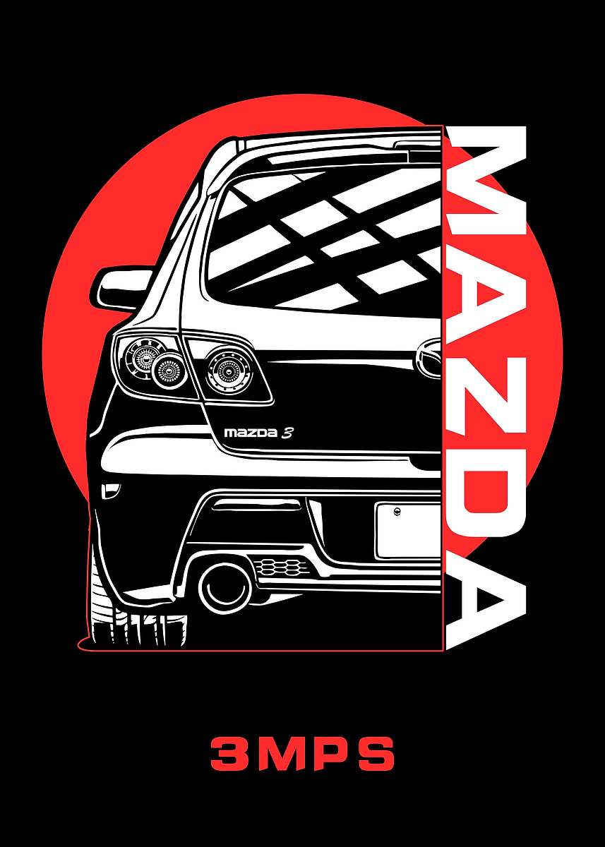 Mazda 3 MPS' Poster, picture, metal print, paint by Faissal Thomas