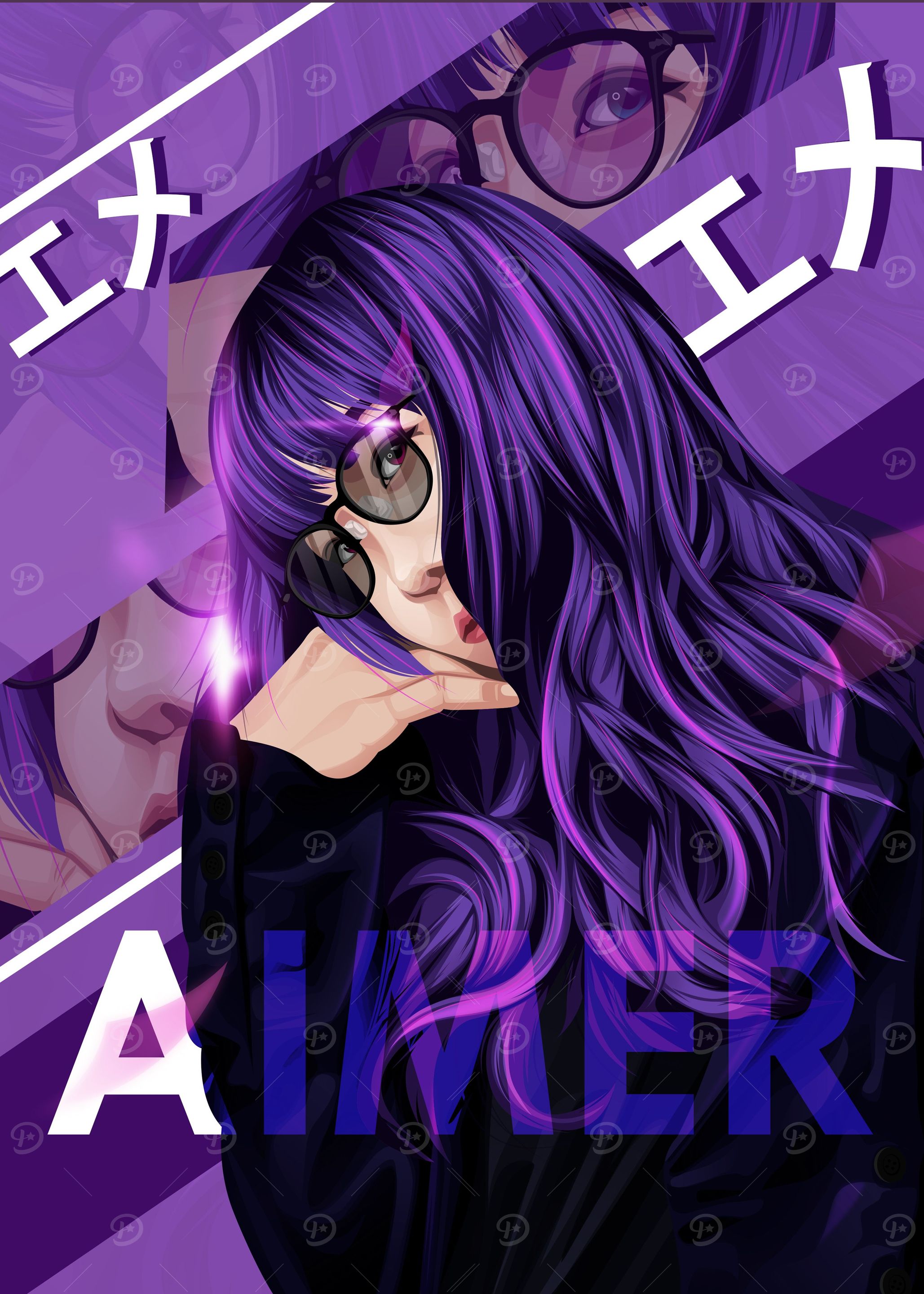 Japanese singer Aimer' Poster, picture, metal print, paint by