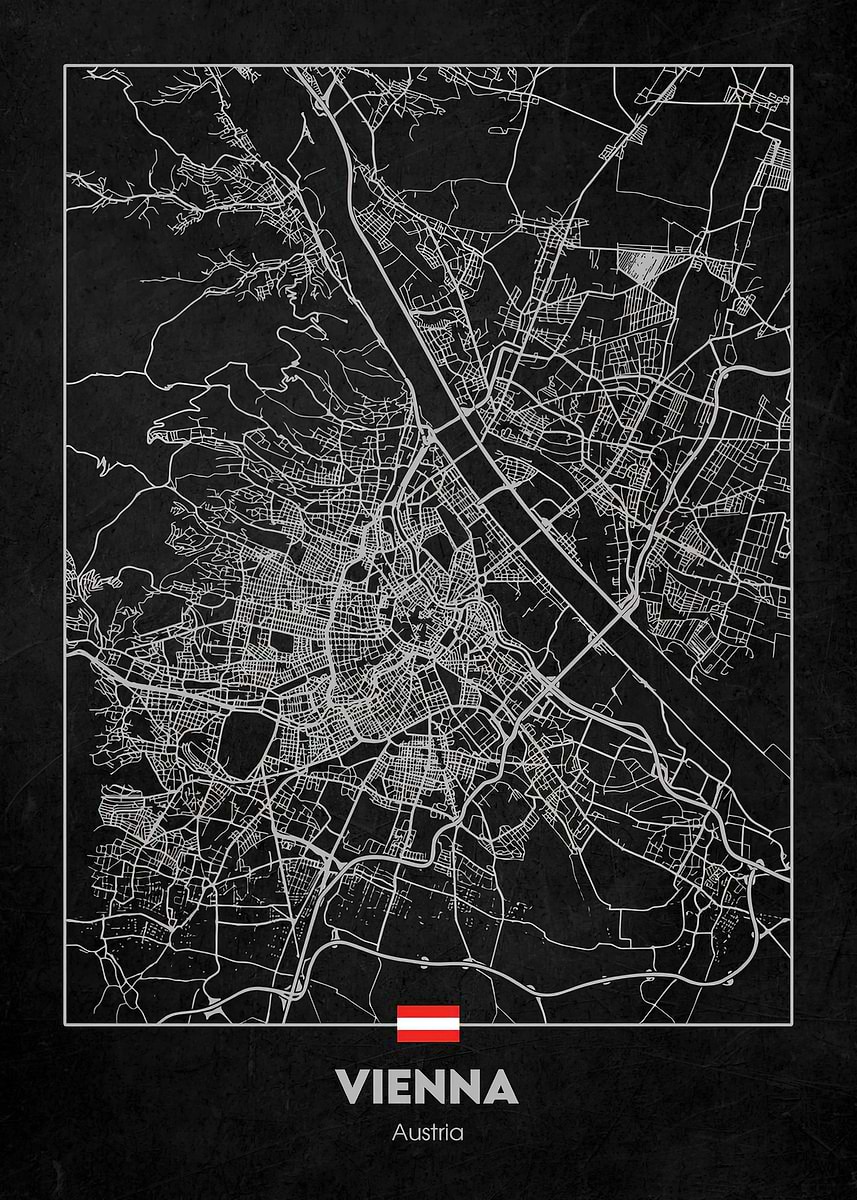 'City Map' Poster, picture, metal print, paint by Cowboys Map | Displate