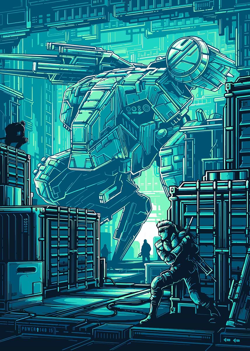 METAL GEAR SOLID SNAKE' Poster, picture, metal print, paint by Co