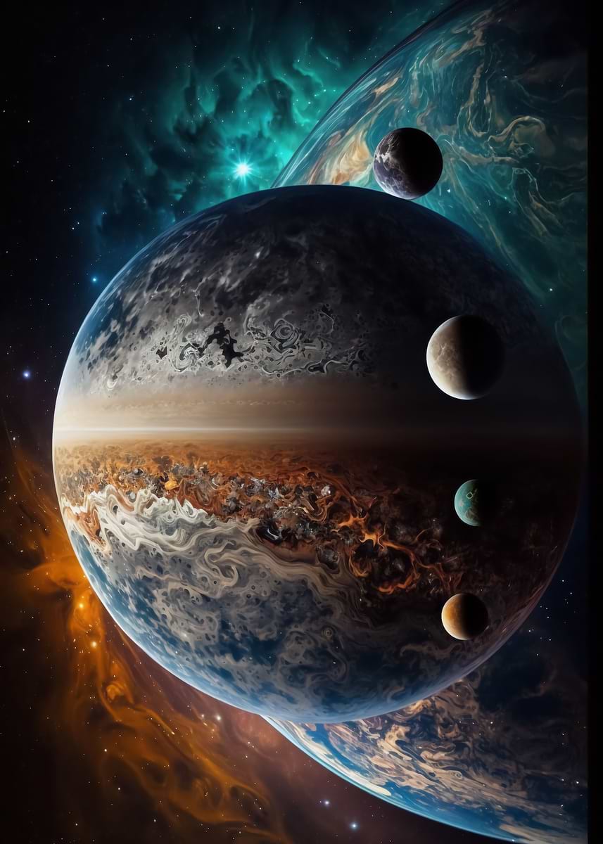Exoplanet Wolf 1061c — from the Alien Worlds collection, a Pixaverse metal print