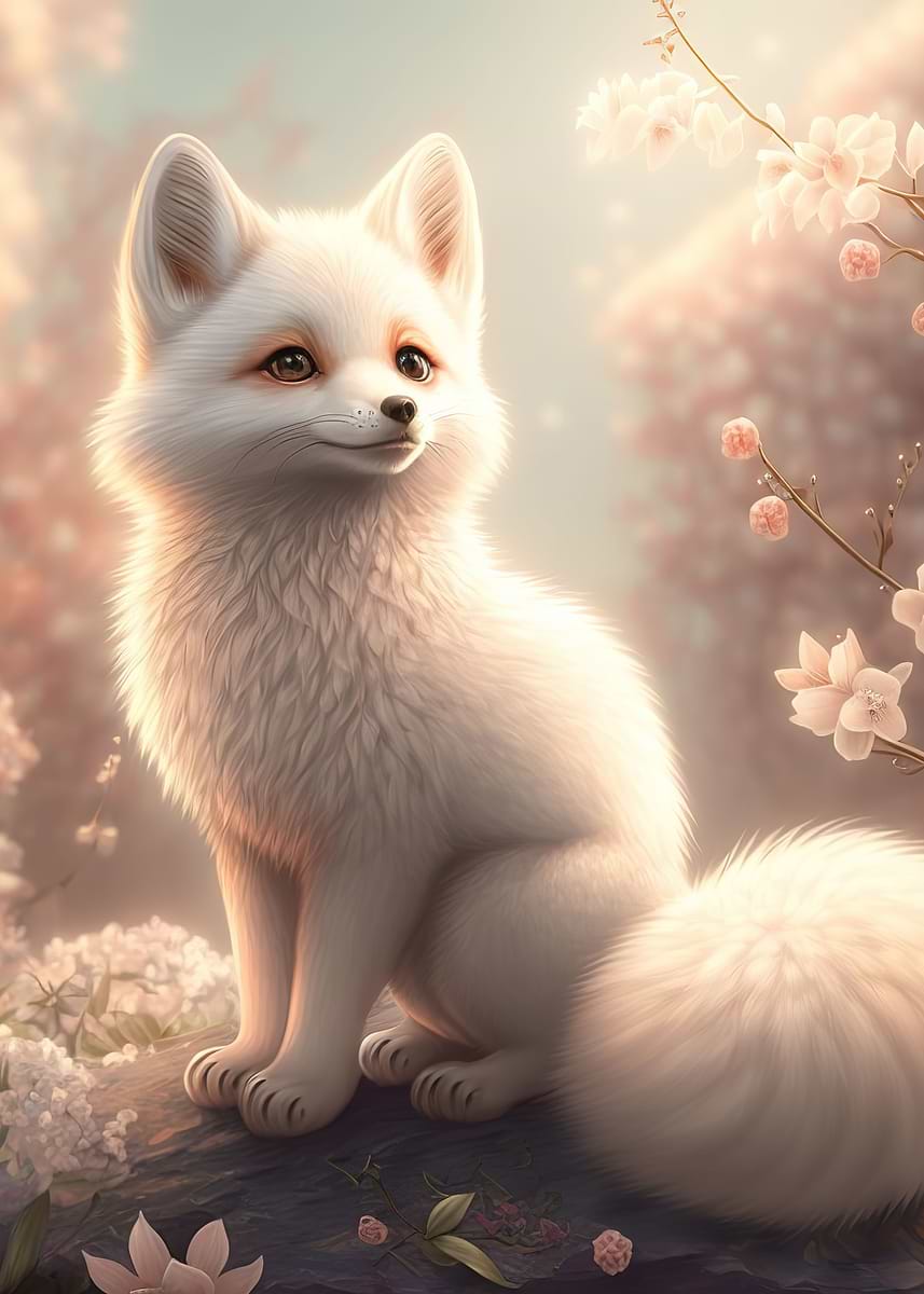 fox baby' Poster, picture, metal print, paint by Silhouette Anime