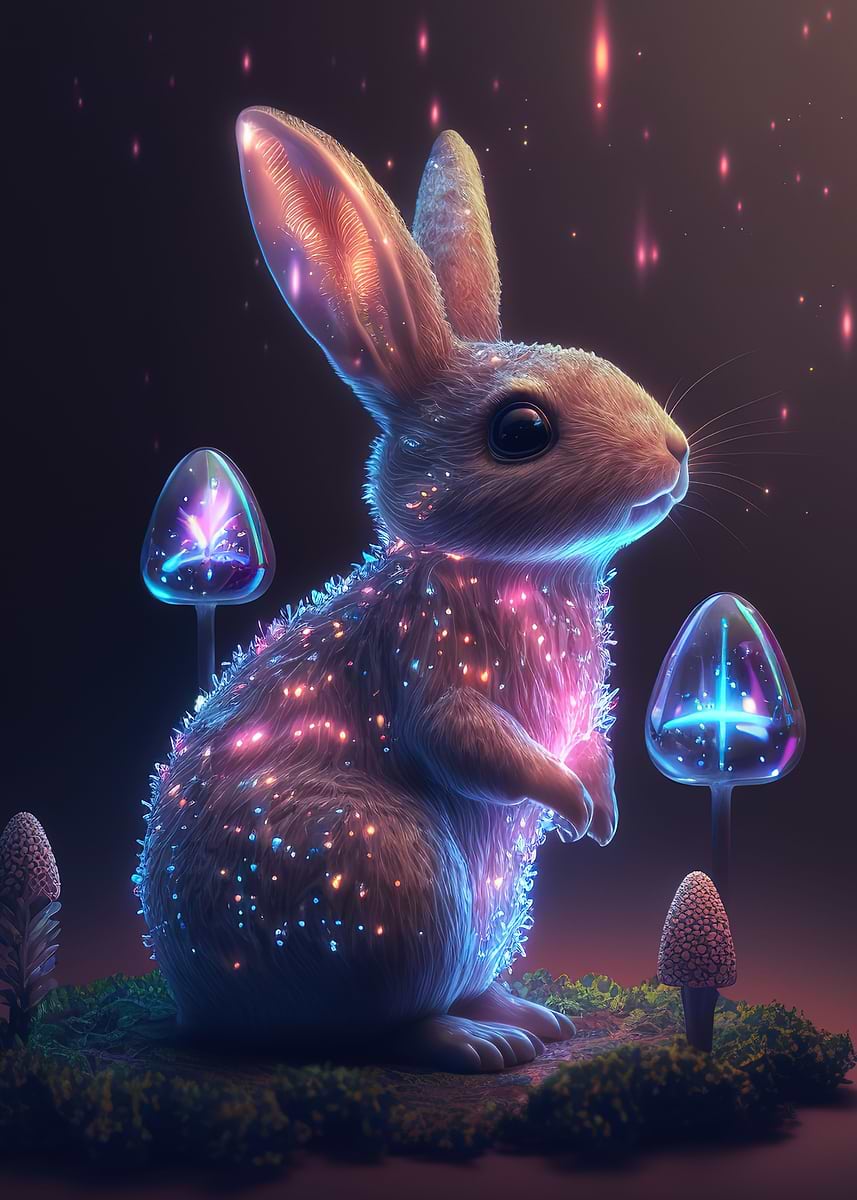 Cute Rabbit 1237 'rabbit cute ' Poster, picture, metal print, paint by Chester Draper ...
