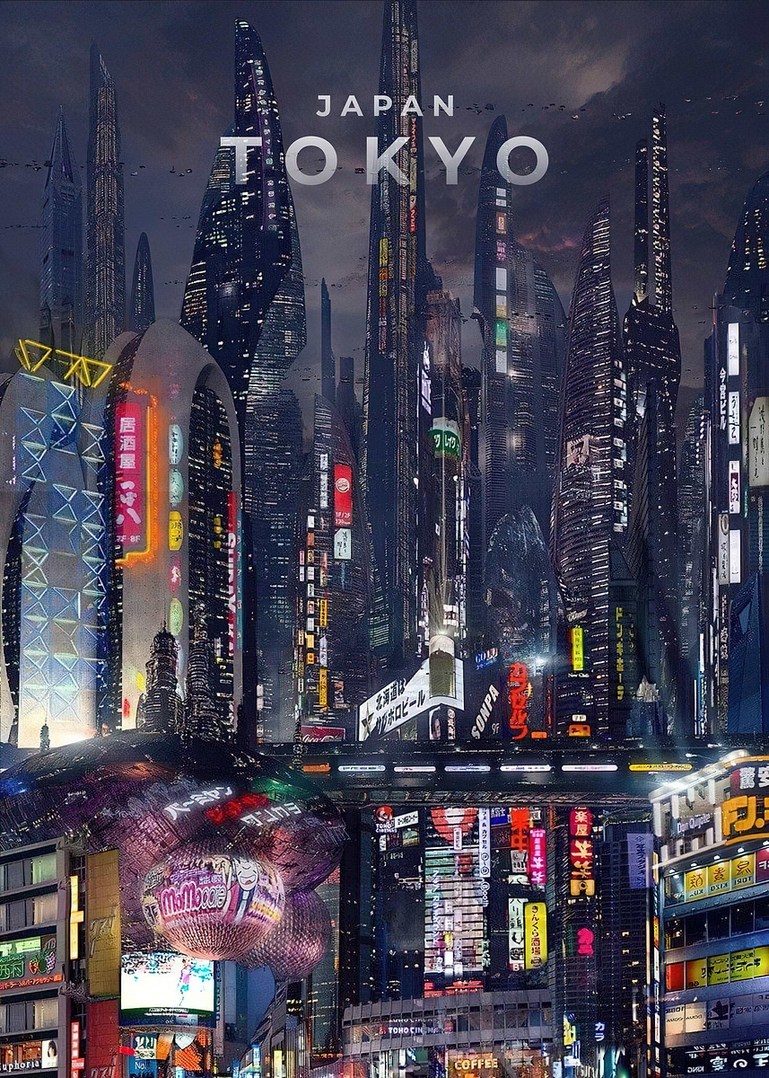 Rustpunk Tokyo 'Cyberpunk Tokyo' Poster, picture, metal print, paint by tobirama senju ...