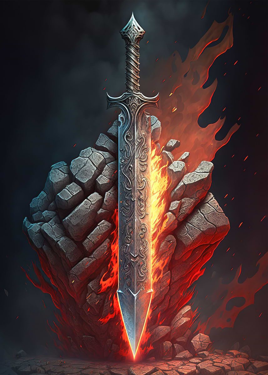 'Medieval sword epic' Poster, picture, metal print, paint by Arturo ...