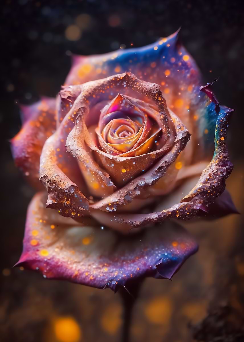 The Rose of the Universe — from the Galactic Garden collection, a Pixaverse metal print