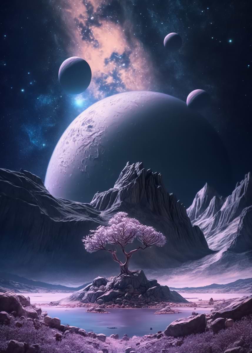 Celestial Grove — from the Alien Worlds collection, a Pixaverse metal print