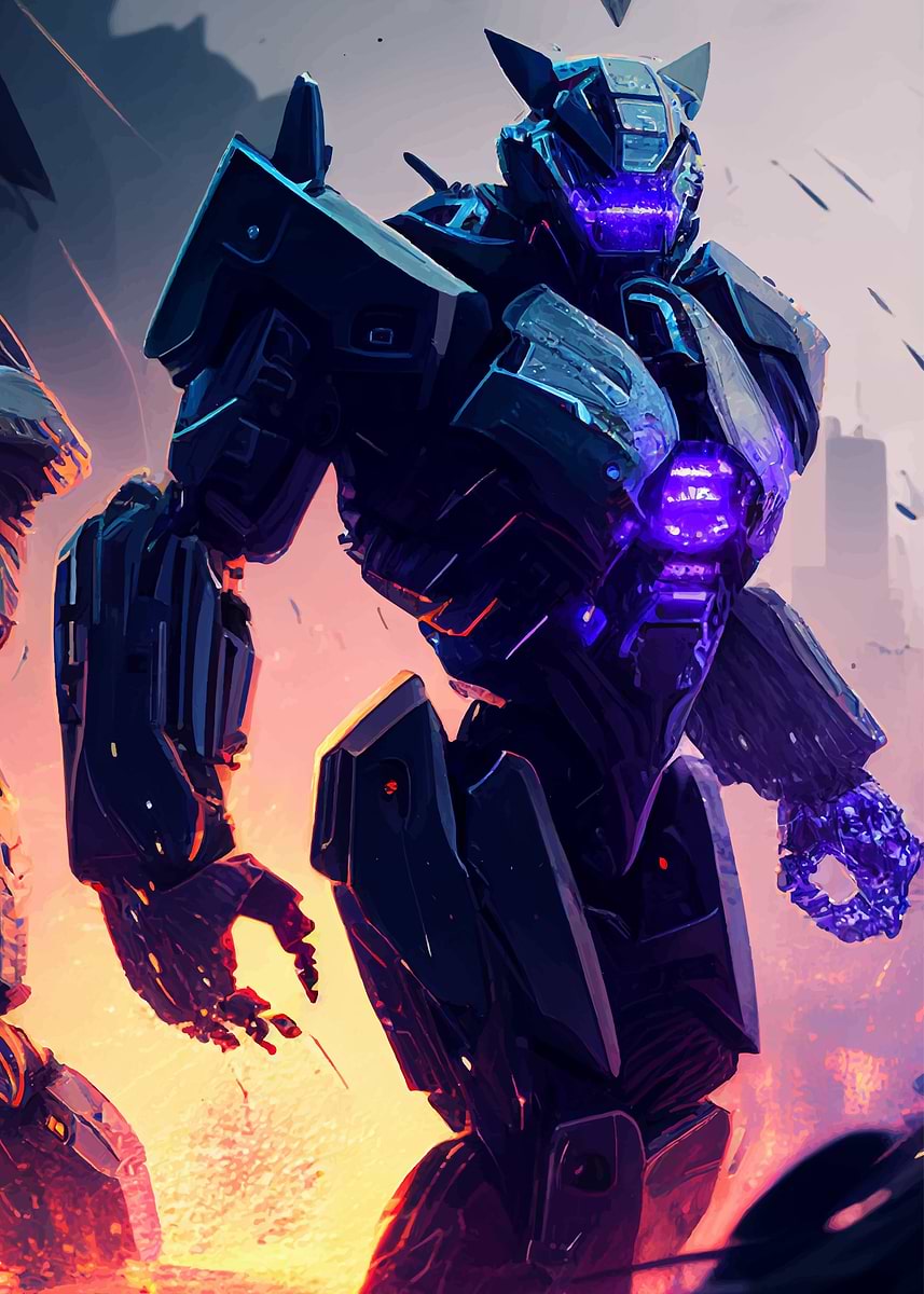 robot-in-war-poster-picture-metal-print-paint-by-dam-art-displate