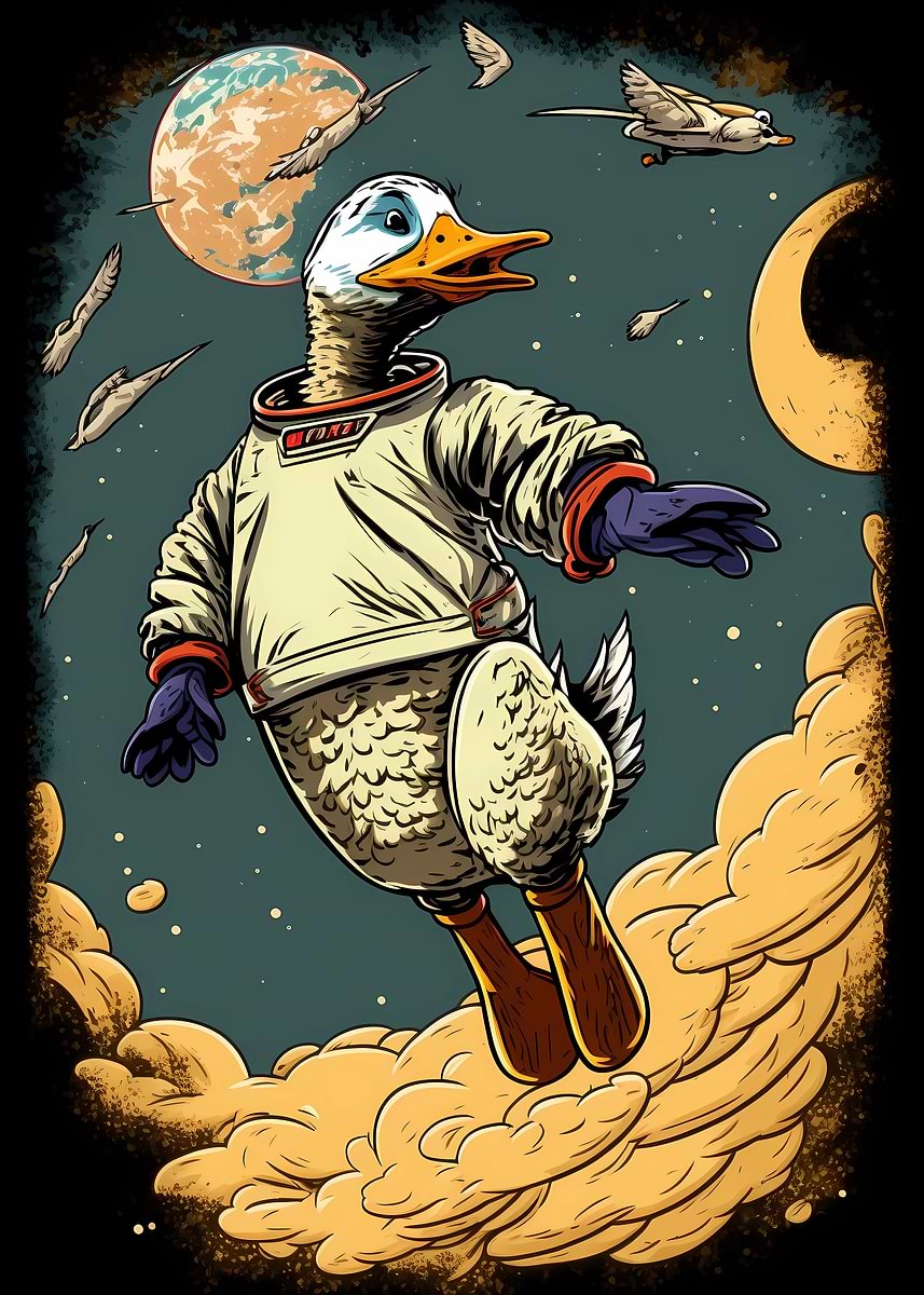 Goose Using Magic 'Goose Wizardry' Poster, picture, metal print, paint by Leah Decor ...