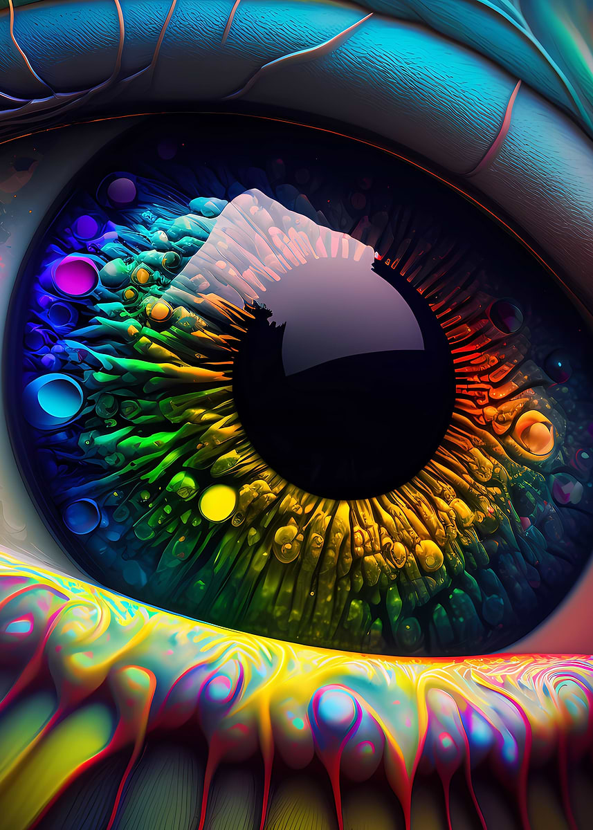 'Beautiful colorful eye' Poster, picture, metal print, paint by ...
