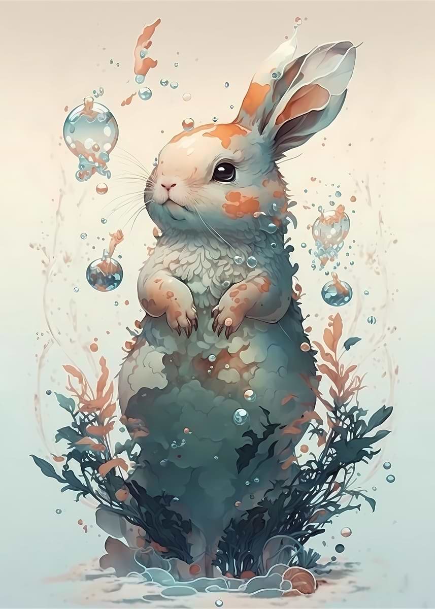 'Rabbit Mythology' Poster, picture, metal print, paint by Francisco ...