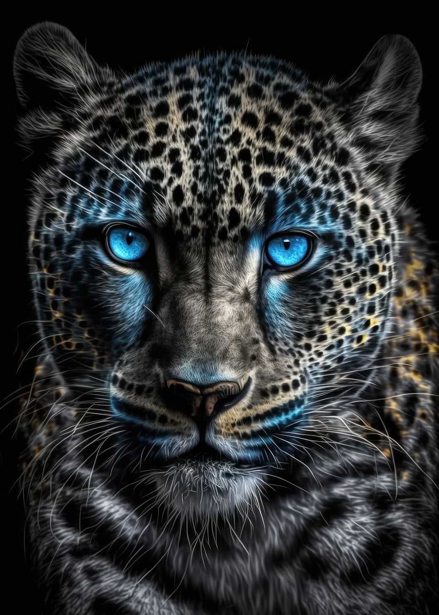 Magic Leperd 'Magic frost leopard' Poster, picture, metal print, paint by Byrdyak ...