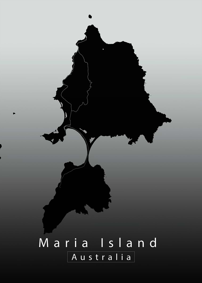 Maria Zones 'Maria Island Map' Poster, picture, metal print, paint by Mapique ...