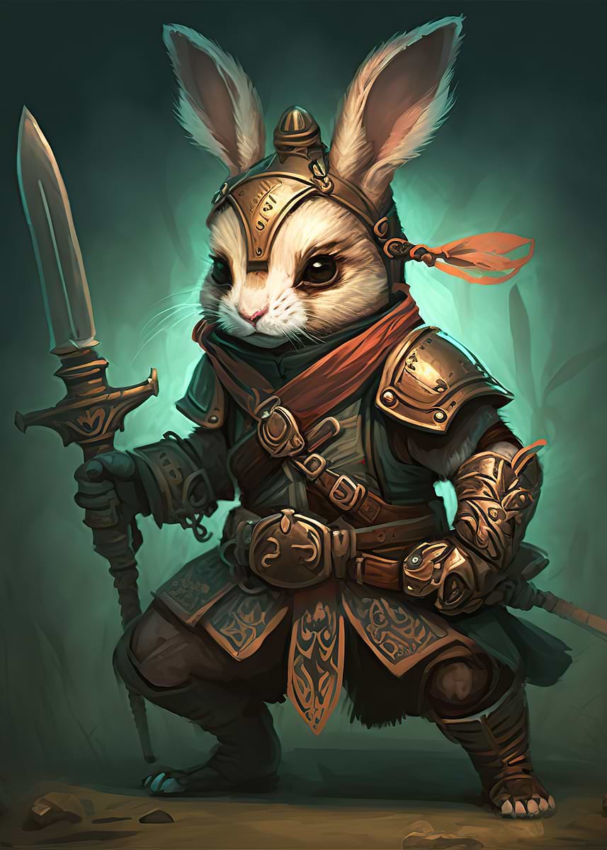 'Warrior rabbit ' Poster, picture, metal print, paint by Silhouette ...